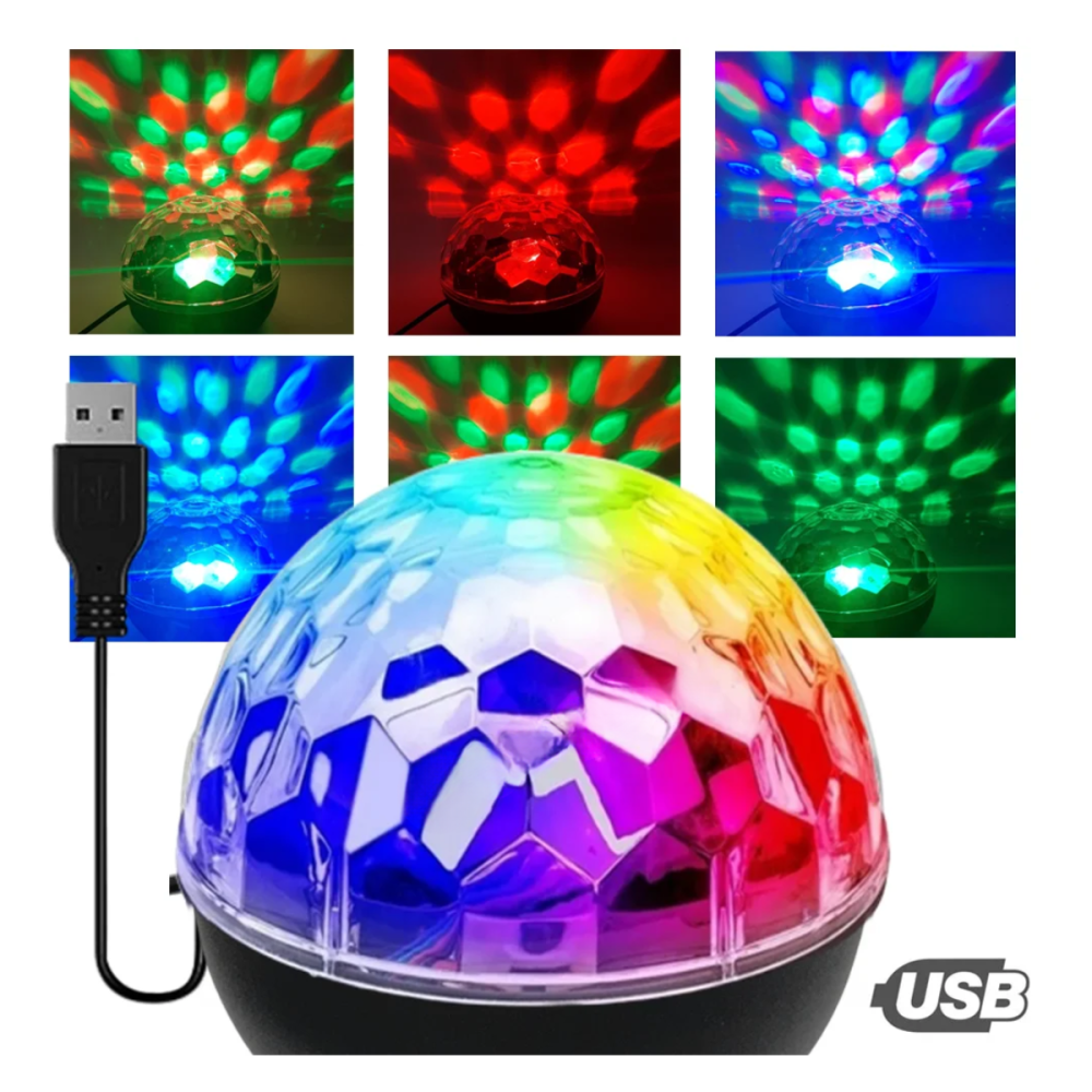 Mini Globo de Luzes LED Festas 5W com FIO conexão USB Eletromex EL-1953