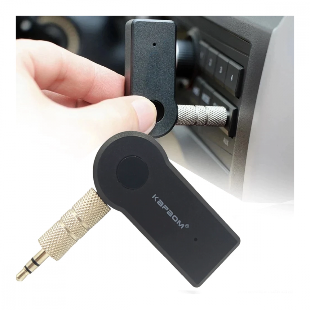 Adaptador Receptor Bluetooth MP3 Som de Carro P2 Auxiliar Kapbom KAP-T38